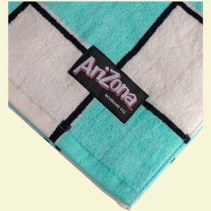 New Arizona Beverage Co. Cream and Teal Checkerboard Beach Towel